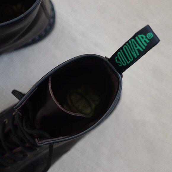 Solovair Brown Greasy 8 Eye Derby Boot - 10.5 Mens / 11.5 Womens - Picture 11 of 13